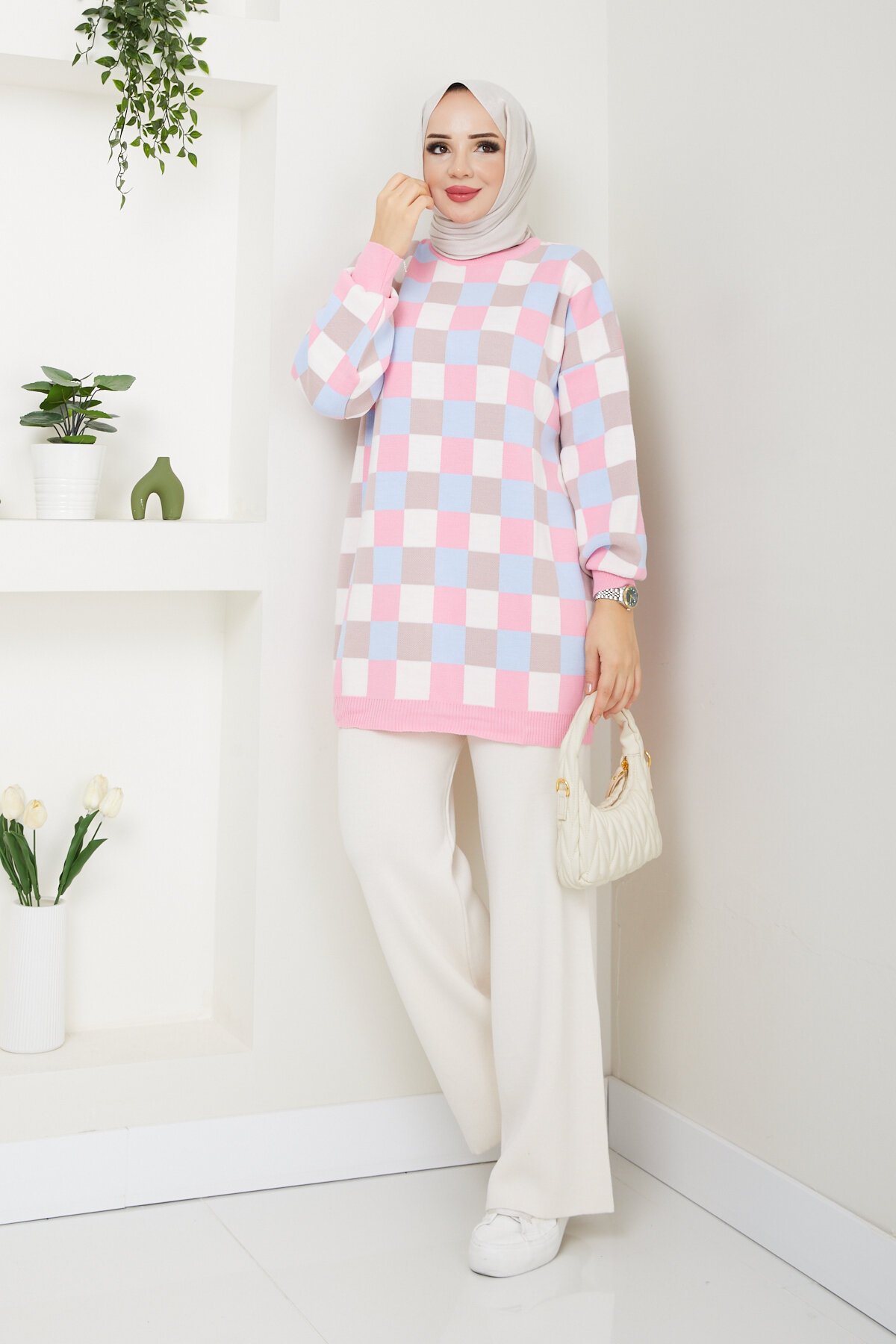 KARELİ KAZAK KOMBİN- PEMBE